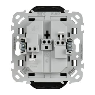 FLITE Розетка 2-местная без заземления без защитных шторок безвинтовое крепление 10А черный