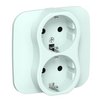 FLITE Artistic Розетка 2-местная с заземлением без защитных шторок безвинтовое крепление 16А холодный лед