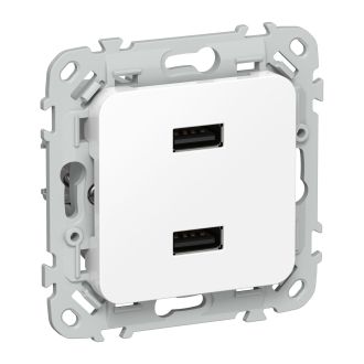 FLITE Розетка USB A+A 2,1А белый