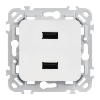 FLITE Розетка USB A+A 2,1А белый
