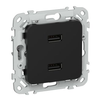 FLITE Розетка USB A+A 2,1А черный