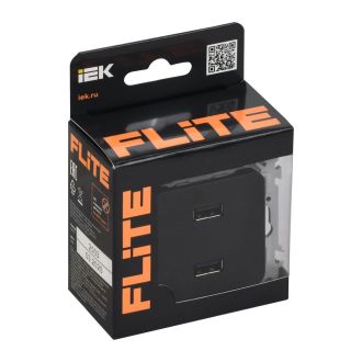 FLITE Розетка USB A+A 2,1А черный