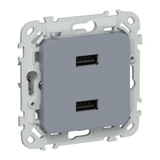 FLITE Розетка USB A+A 2,1А маренго