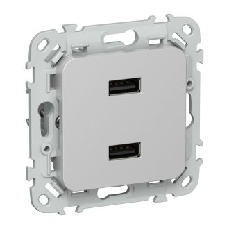 FLITE Розетка USB A+A 2,1А алюминий