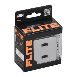 FLITE Розетка USB A+A 2,1А алюминий
