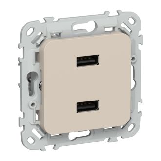 FLITE Розетка USB A+A 2,1А льняной