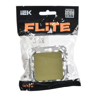 FLITE Выключатель 1-клавишный 10А оливковый
