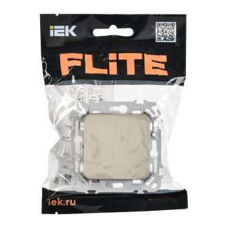 FLITE Выключатель 1-клавишный 10А шампань