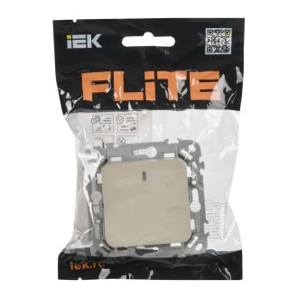 FLITE Выключатель 1-клавишный с индикацией 10А сливочный