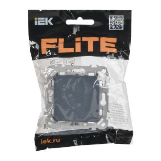FLITE Выключатель 1-клавишный проходной 10А маренго