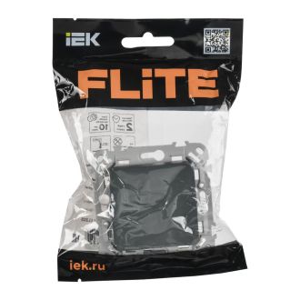 FLITE Выключатель 1-клавишный проходной 10А мокрый асфальт