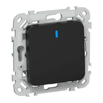 FLITE Выключатель 1-клавишный проходной с индикацией 10А черный