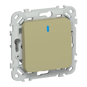 FLITE Выключатель 1-клавишный проходной с индикацией 10А оливковый