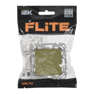 FLITE Выключатель 1-клавишный проходной с индикацией 10А оливковый