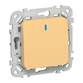 FLITE Выключатель 1-клавишный проходной с индикацией 10А золотарник