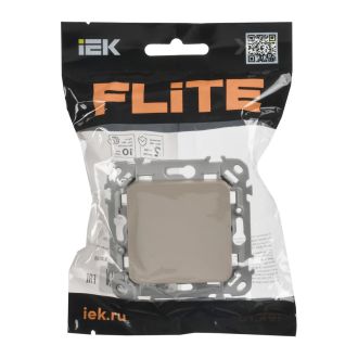 FLITE Выключатель 1-клавишный кнопочный 10А льняной