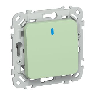 FLITE Выключатель 1-клавишный кнопочный с индикацией 10А фисташковый