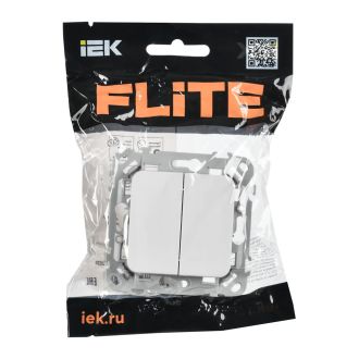 FLITE Выключатель 2-клавишный 10А белый