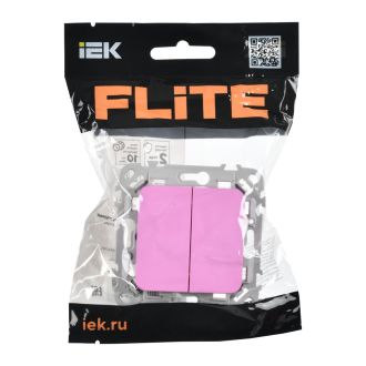 FLITE Выключатель 2-клавишный 10А пурпурный