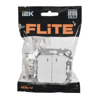 FLITE Выключатель 2-клавишный с индикацией 10А белый