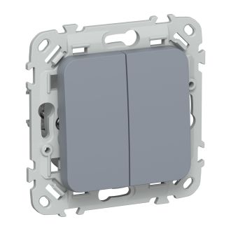 FLITE Выключатель 2-клавишный проходной 10А маренго