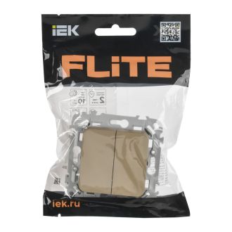 FLITE Выключатель 2-клавишный проходной 10А хаки