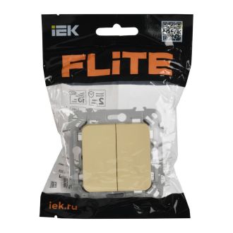 FLITE Выключатель 2-клавишный проходной 10А навахо