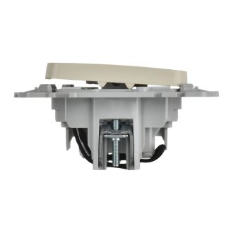 FLITE Выключатель 2-клавишный проходной с индикацией 10А сливочный