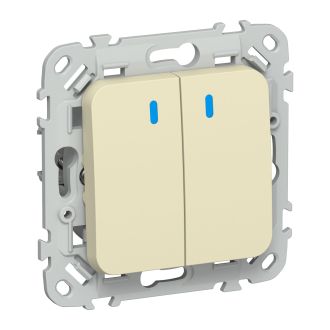 FLITE Выключатель 2-клавишный проходной с индикацией 10А навахо