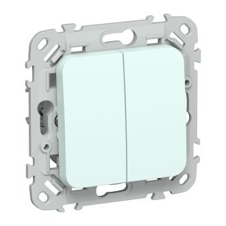 FLITE Выключатель 2-клавишный кнопочный проходной 10А холодный лед