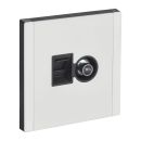 FORTE&PIANO Розетка двойная TV+RJ45 кат.5E металл белый FORTE&PIANO Розетка двойная TV+RJ45 кат.5E металл белый