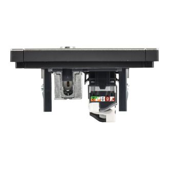 FORTE&PIANO Розетка двойная TV+RJ45 кат.5E металл шампань