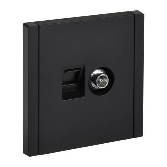 FORTE&PIANO Розетка двойная TV+RJ45 кат.6 черный
