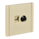 FORTE&PIANO Розетка двойная TV+RJ45 кат.6 ваниль FORTE&PIANO Розетка двойная TV+RJ45 кат.6 ваниль