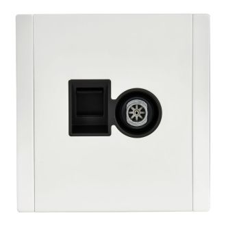FORTE&PIANO Розетка двойная TV+RJ45 кат.6 металл белый