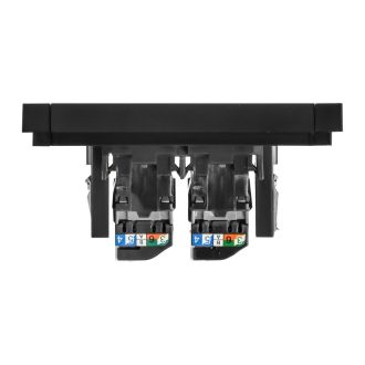 FORTE&PIANO Розетка компьютерная двойная RJ45 кат.5E черный