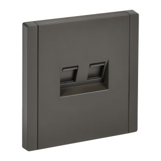 FORTE&PIANO Розетка компьютерная двойная RJ45 кат.5E серый