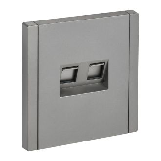 FORTE&PIANO Розетка компьютерная двойная RJ45 кат.5E сталь