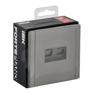 FORTE&PIANO Розетка компьютерная двойная RJ45 кат.5E сталь