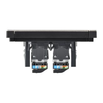 FORTE&PIANO Розетка компьютерная двойная RJ45 кат.5E металл шампань