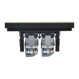 FORTE&PIANO Розетка компьютерная двойная RJ45 кат.5E металл слоновая кость
