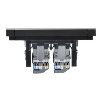 FORTE&PIANO Розетка компьютерная двойная RJ45 кат.5E металл никель