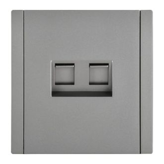FORTE&PIANO Розетка компьютерная двойная RJ45 кат.6 сталь