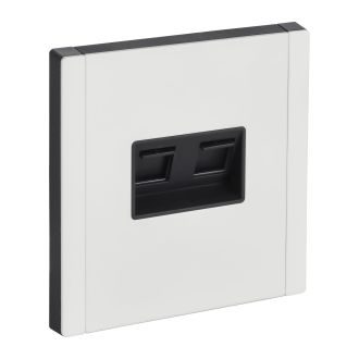 FORTE&PIANO Розетка компьютерная двойная RJ45 кат.6 металл белый