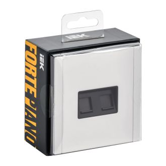FORTE&PIANO Розетка компьютерная двойная RJ45 кат.6 металл белый