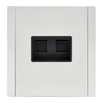 FORTE&PIANO Розетка компьютерная двойная RJ45 кат.6 металл белый