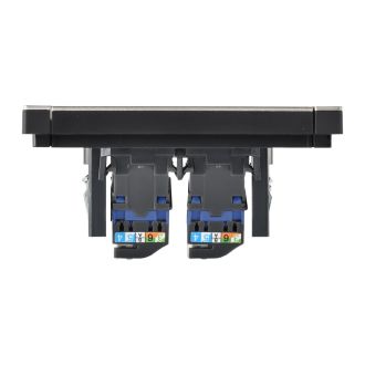 FORTE&PIANO Розетка компьютерная двойная RJ45 кат.6 металл шампань