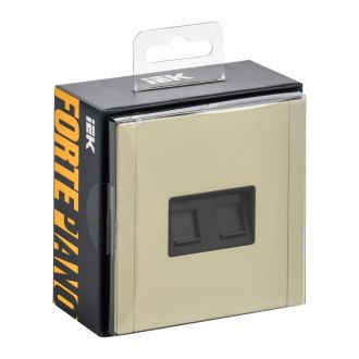 FORTE&PIANO Розетка компьютерная двойная RJ45 кат.6 металл слоновая кость