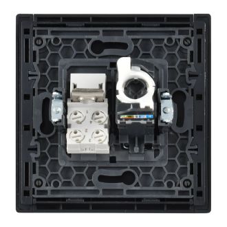 FORTE&PIANO Розетка двойная RJ11+RJ45 кат.5E черный