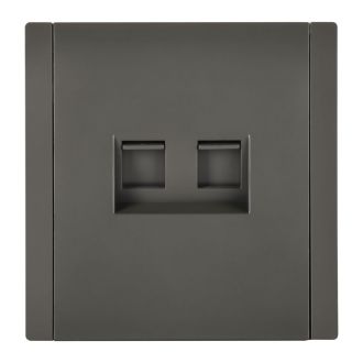 FORTE&PIANO Розетка двойная RJ11+RJ45 кат.5E серый
